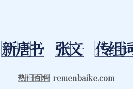 新唐书·张文瓘传组词是什么意思的图片